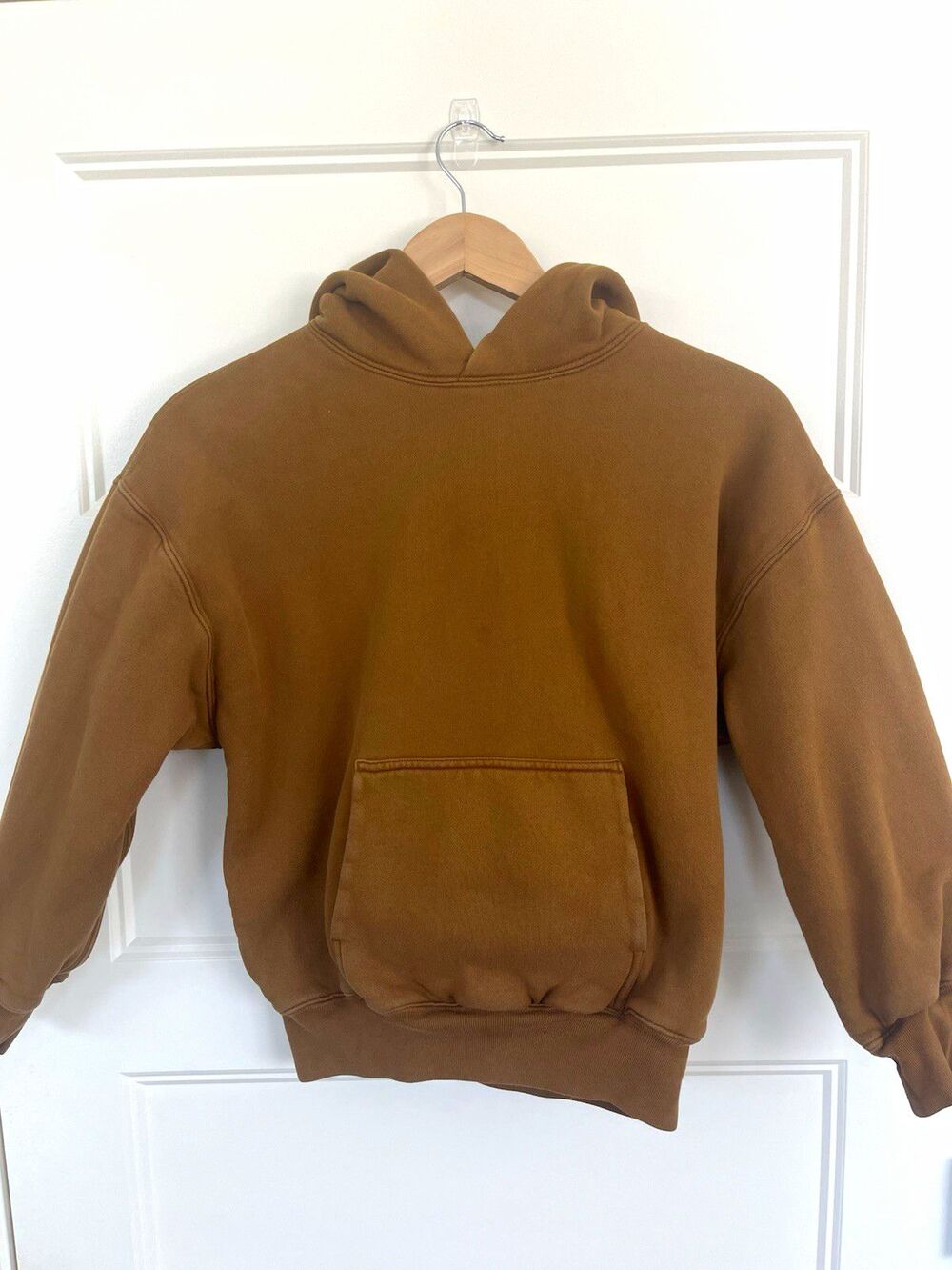 Yeezy Gap Perfect Hoodie Light Brown Kids Youth Size Large Kangaroo Pouch